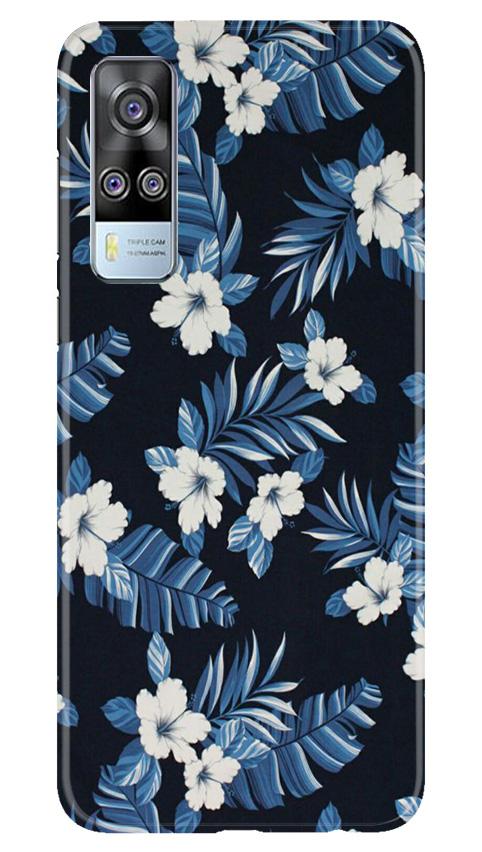 White flowers Blue Background2 Case for Vivo Y51