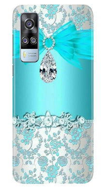 Shinny Blue Background Mobile Back Case for Vivo Y53s (Design - 32)