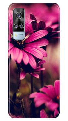 Purple Daisy Mobile Back Case for Vivo Y53s (Design - 65)