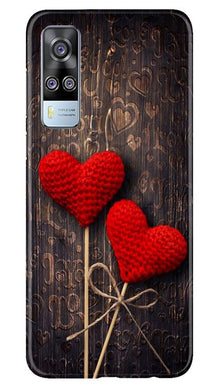 Red Hearts Mobile Back Case for Vivo Y53s (Design - 80)