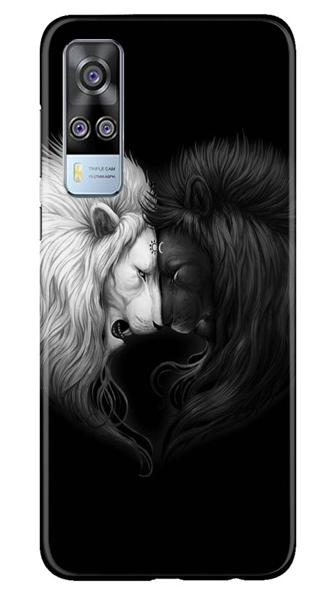 Dark White Lion Case for Vivo Y53s(Design - 140)