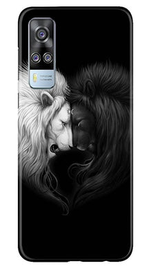 Dark White Lion Mobile Back Case for Vivo Y53s  (Design - 140)