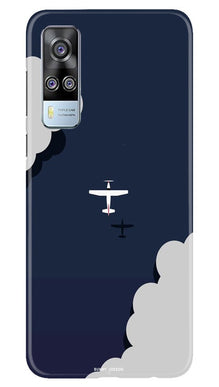 Clouds Plane Mobile Back Case for Vivo Y53s (Design - 196)