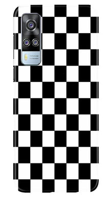 Black White Boxes Mobile Back Case for Vivo Y53s (Design - 372)
