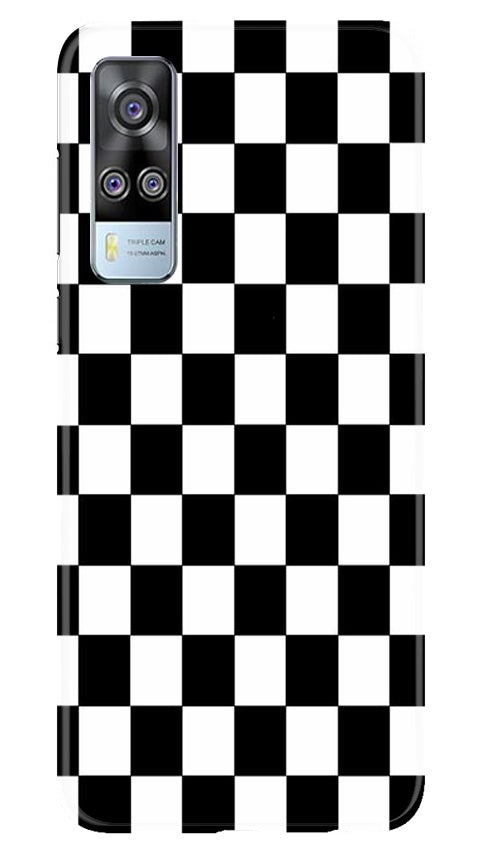 Black White Boxes Mobile Back Case for Vivo Y53s (Design - 372)