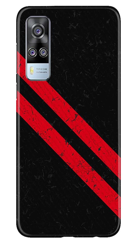 Black Red Pattern Mobile Back Case for Vivo Y53s (Design - 373)