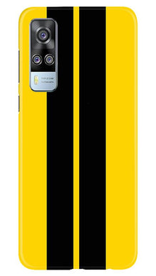 Black Yellow Pattern Mobile Back Case for Vivo Y31 (Design - 377)