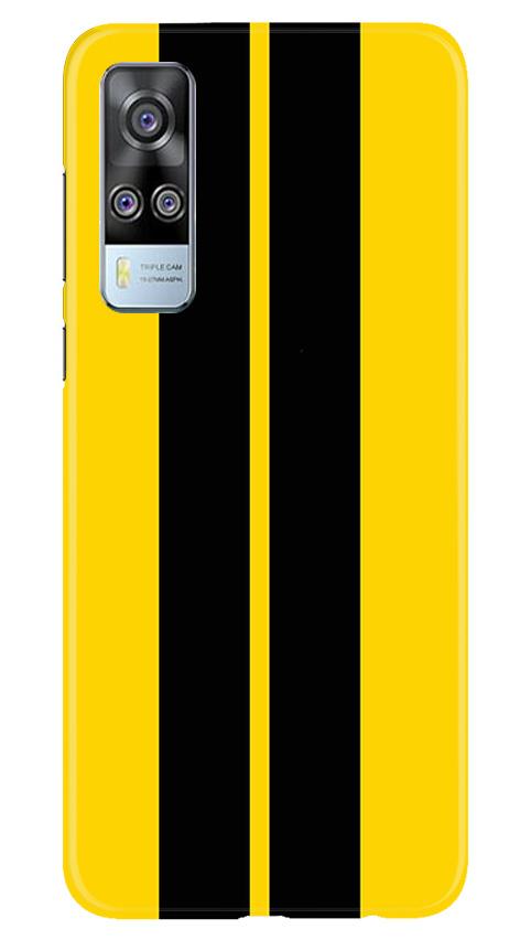Black Yellow Pattern Mobile Back Case for Vivo Y51A (Design - 377)