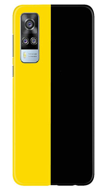 Black Yellow Pattern Mobile Back Case for Vivo Y53s (Design - 397)