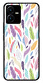 Colorful Feathers Metal Mobile Case for Vivo Y22   (Design No -06)