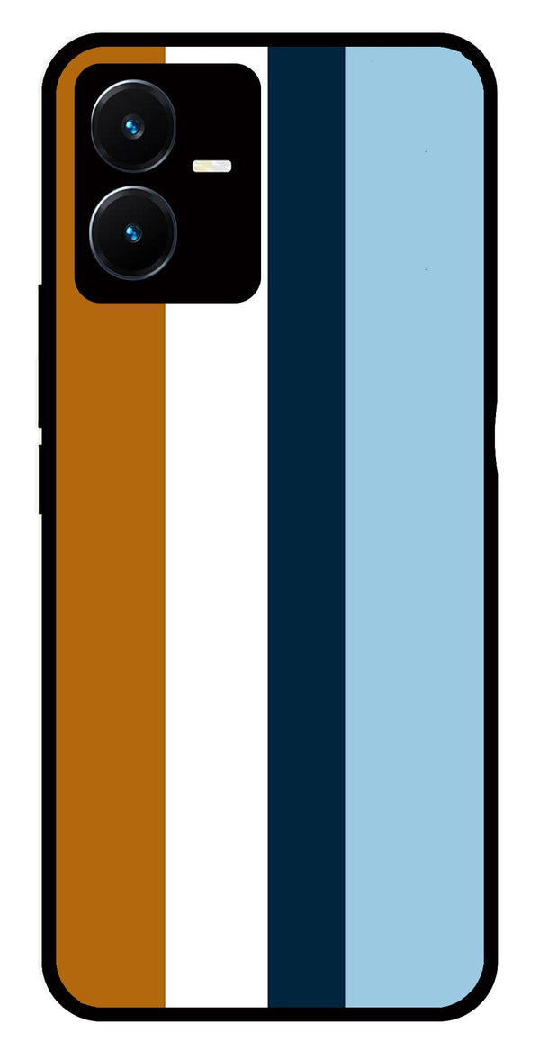 MultiColor Pattern Metal Mobile Case for Vivo Y22s   (Design No -17)