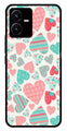 Hearts Pattern Metal Mobile Case for Vivo Y22   (Design No -22)