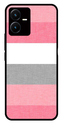 Pink Pattern Metal Mobile Case for Vivo Y22s