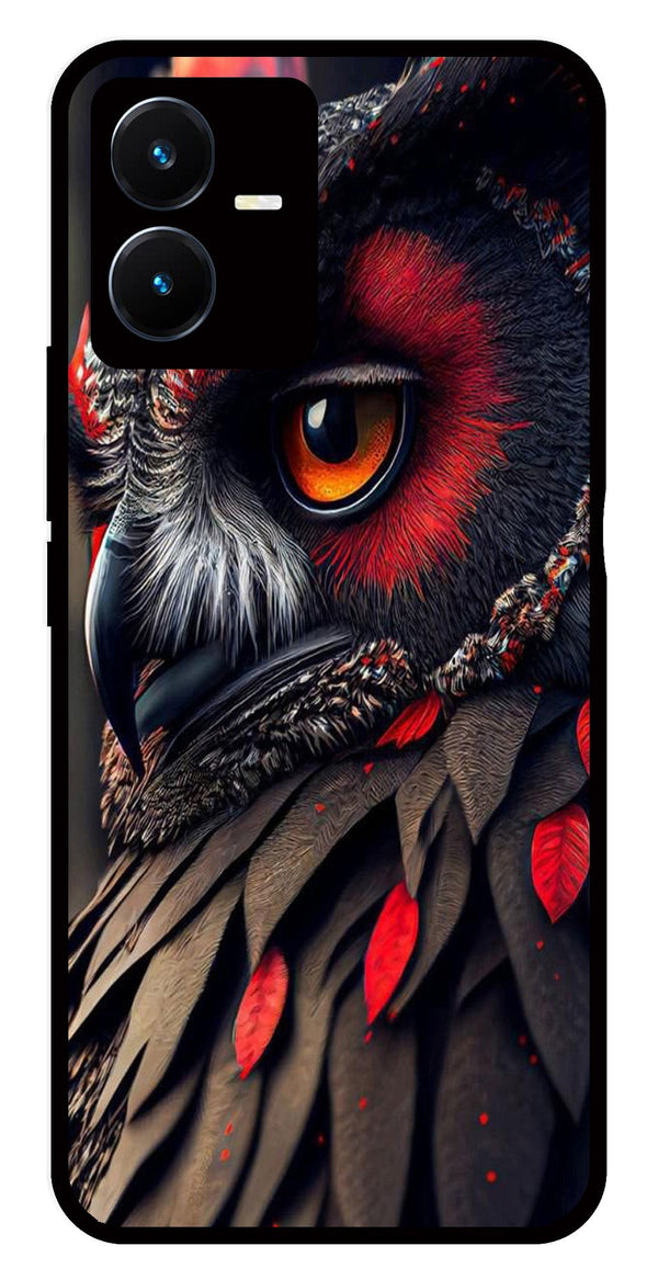 Owl Design Metal Mobile Case for Vivo Y22s   (Design No -26)
