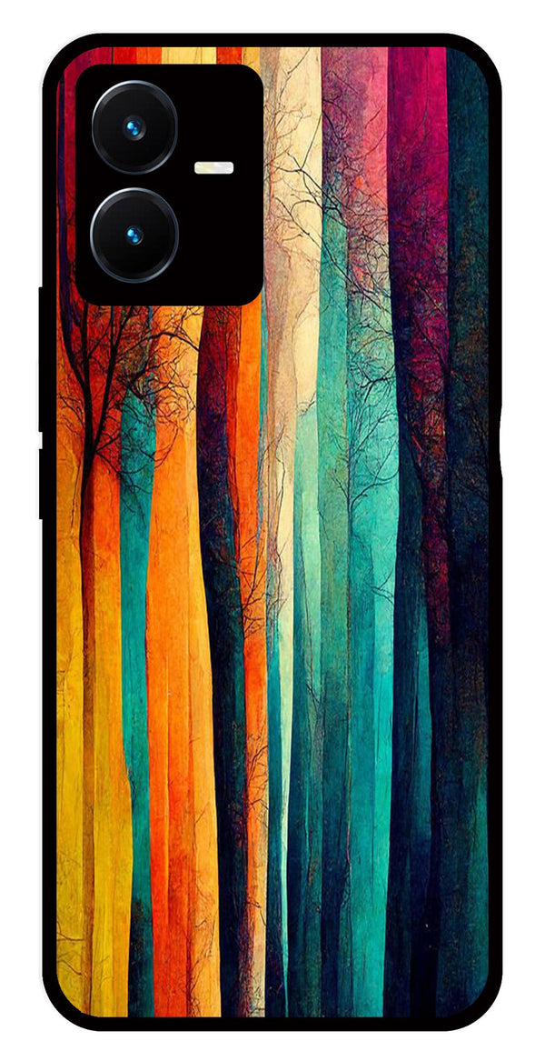 Modern Art Colorful Metal Mobile Case for Vivo Y22s   (Design No -47)