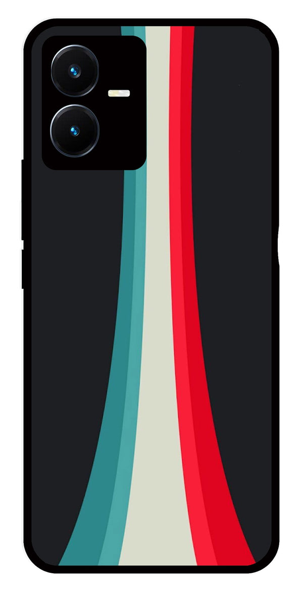 Modern Art Colorful Metal Mobile Case for Vivo Y22   (Design No -48)