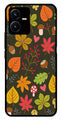 Leaves Design Metal Mobile Case for Vivo Y22   (Design No -51)