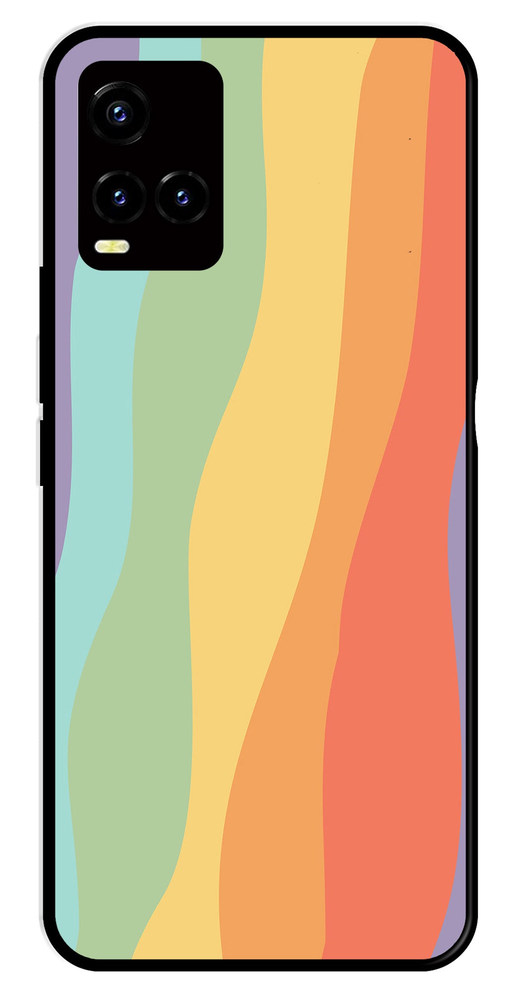 Muted Rainbow Metal Mobile Case for Vivo Y33s   (Design No -02)