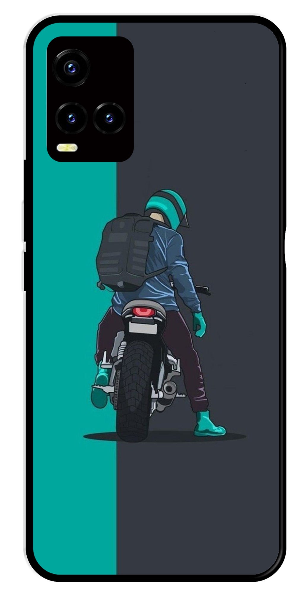 Bike Lover Metal Mobile Case for Vivo Y33s   (Design No -05)