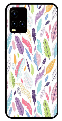 Colorful Feathers Metal Mobile Case for Vivo Y33s