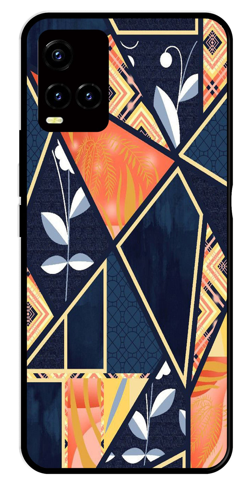 Marble Design Metal Mobile Case for Vivo Y33s   (Design No -07)