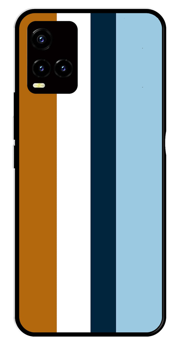 MultiColor Pattern Metal Mobile Case for Vivo Y21   (Design No -17)