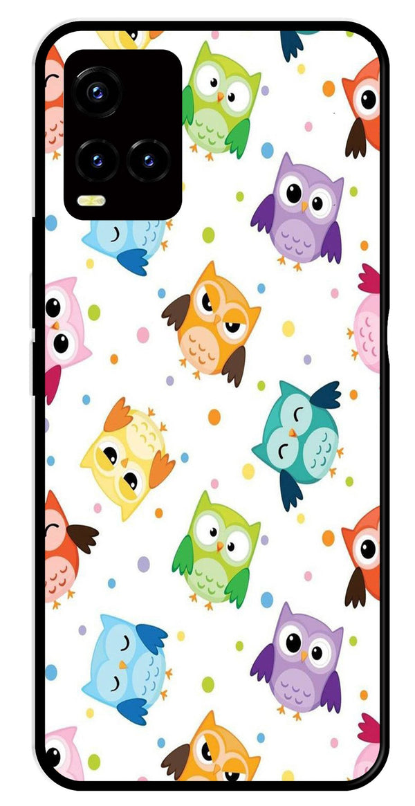 Owls Pattern Metal Mobile Case for Vivo Y33s   (Design No -20)