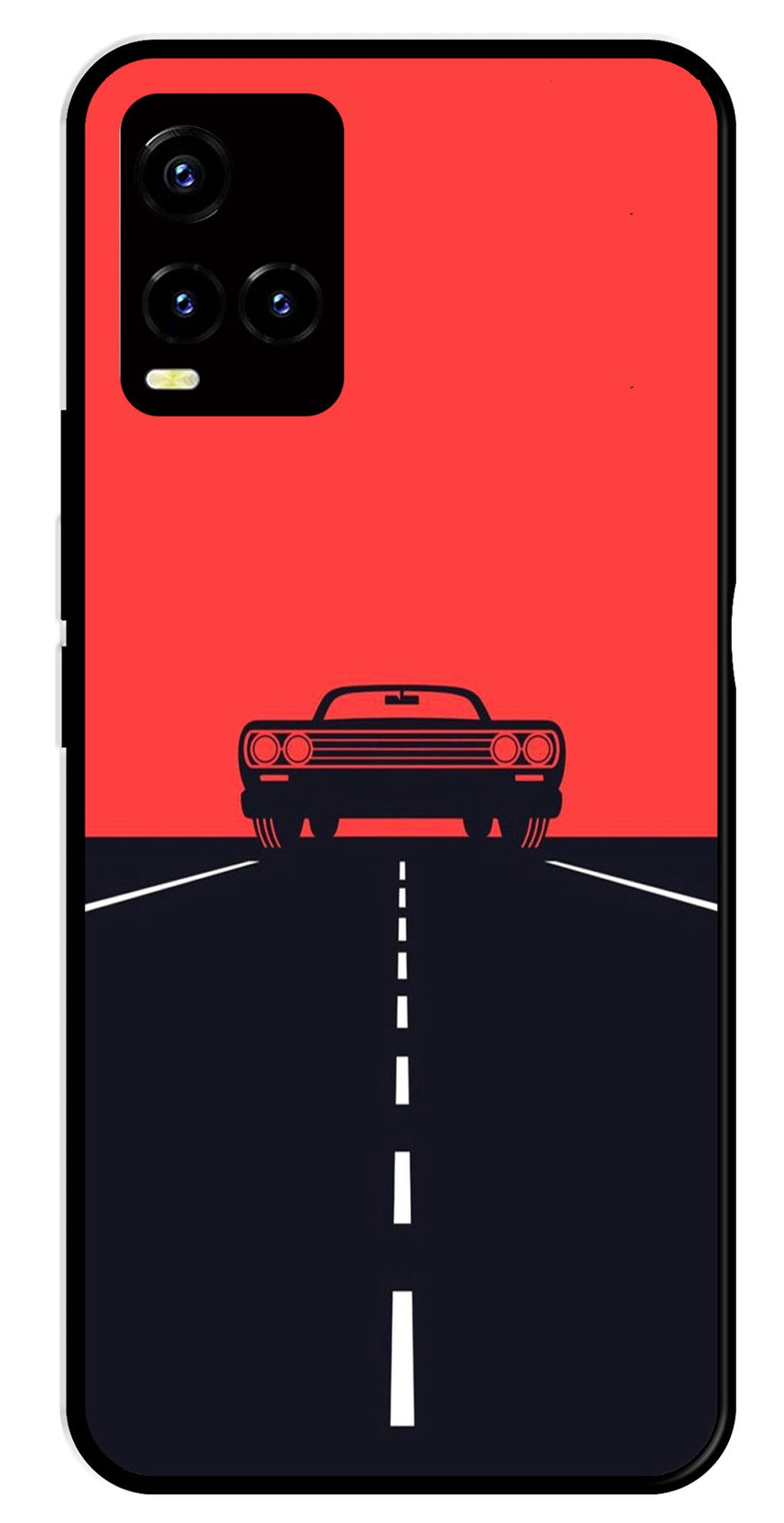 Car Lover Metal Mobile Case for Vivo Y33s   (Design No -21)