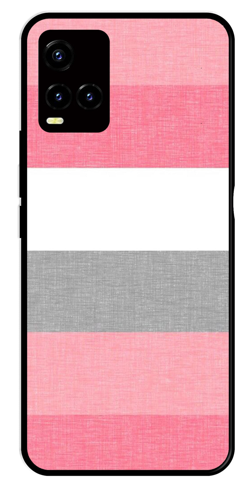 Pink Pattern Metal Mobile Case for Vivo Y32   (Design No -23)