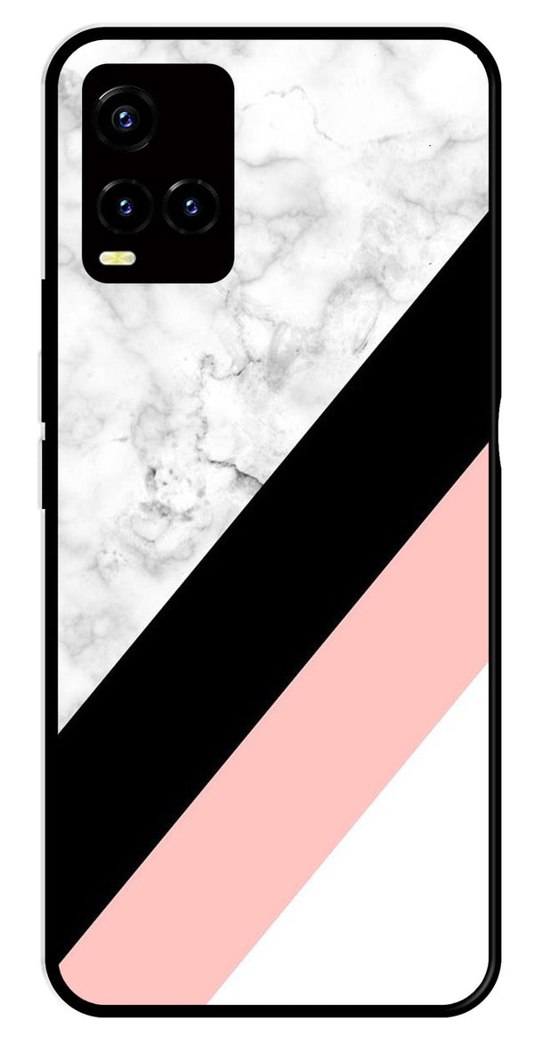 Marble Design Metal Mobile Case for Vivo Y21   (Design No -24)