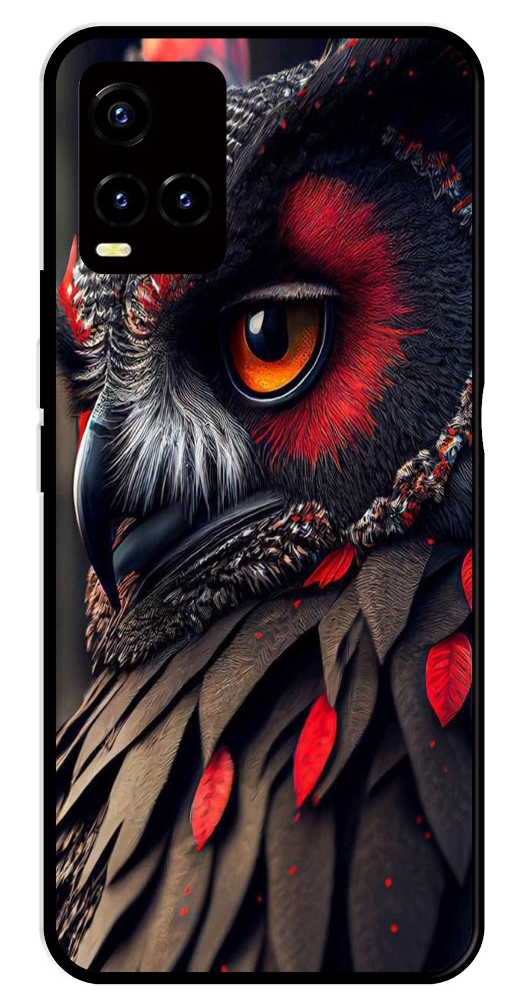 Owl Design Metal Mobile Case for Vivo Y33s   (Design No -26)
