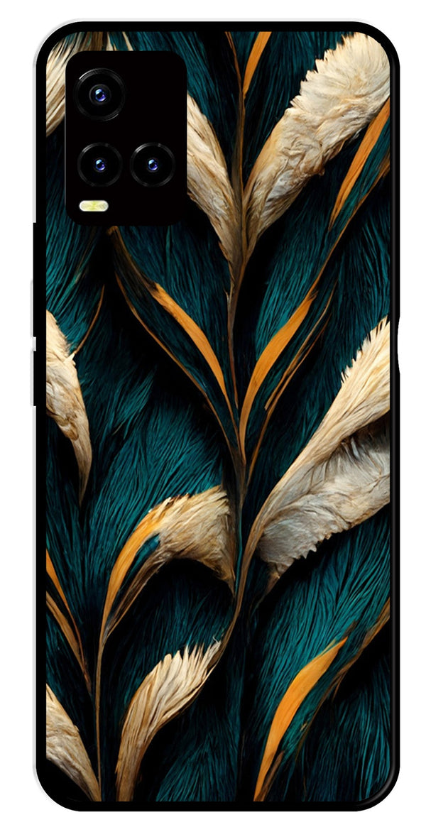 Feathers Metal Mobile Case for Vivo Y33s   (Design No -30)