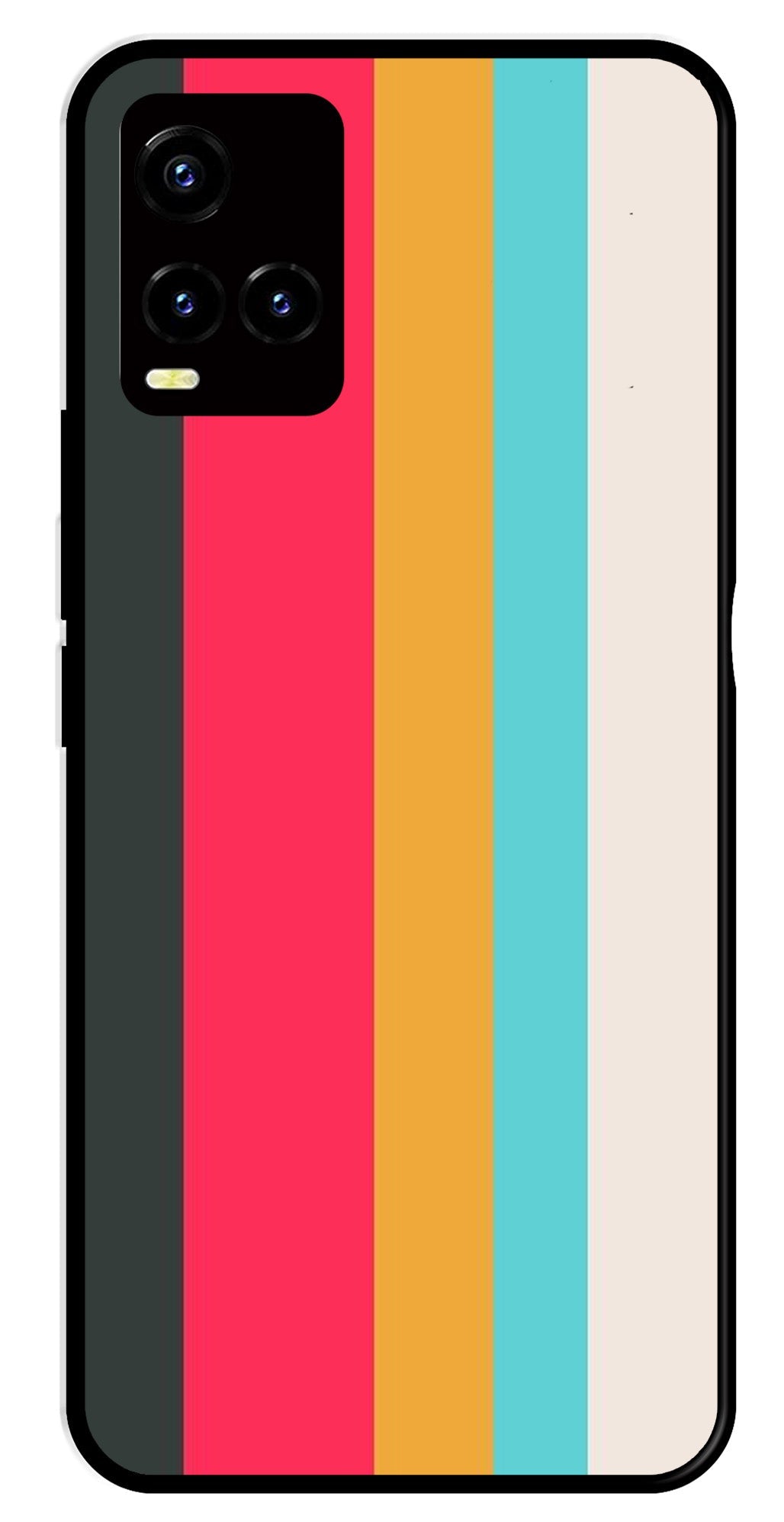 Muted Rainbow Metal Mobile Case for Vivo Y33s   (Design No -31)