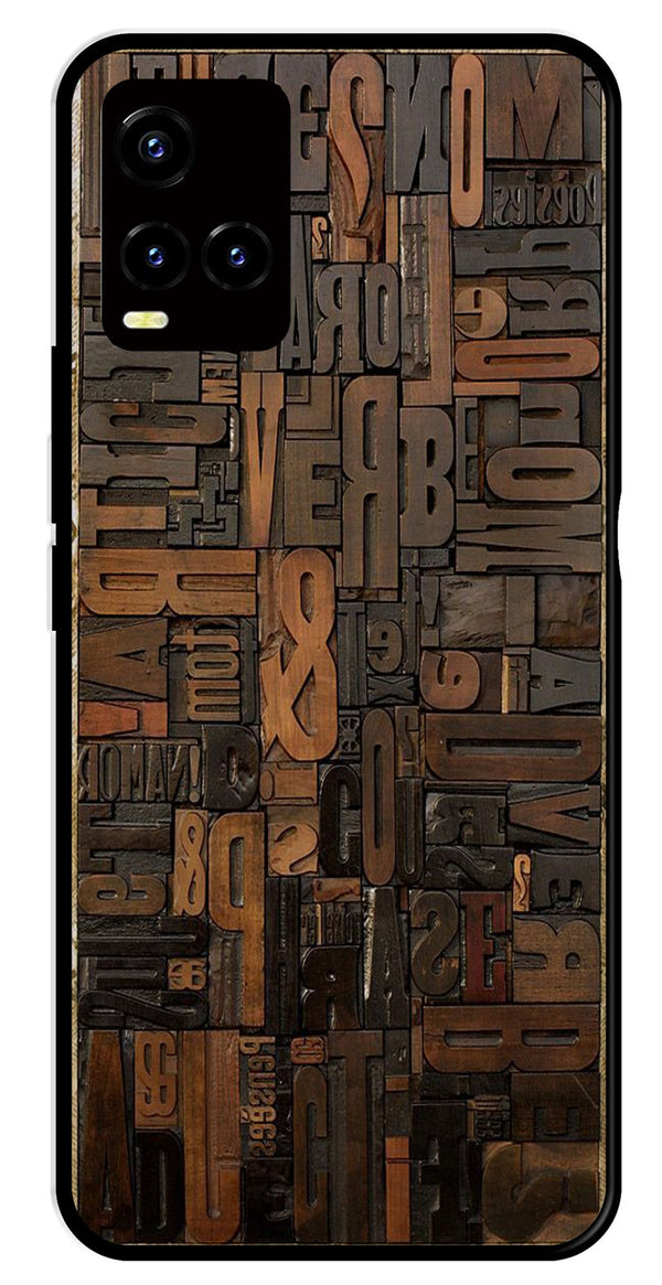 Alphabets Metal Mobile Case for Vivo Y21   (Design No -32)