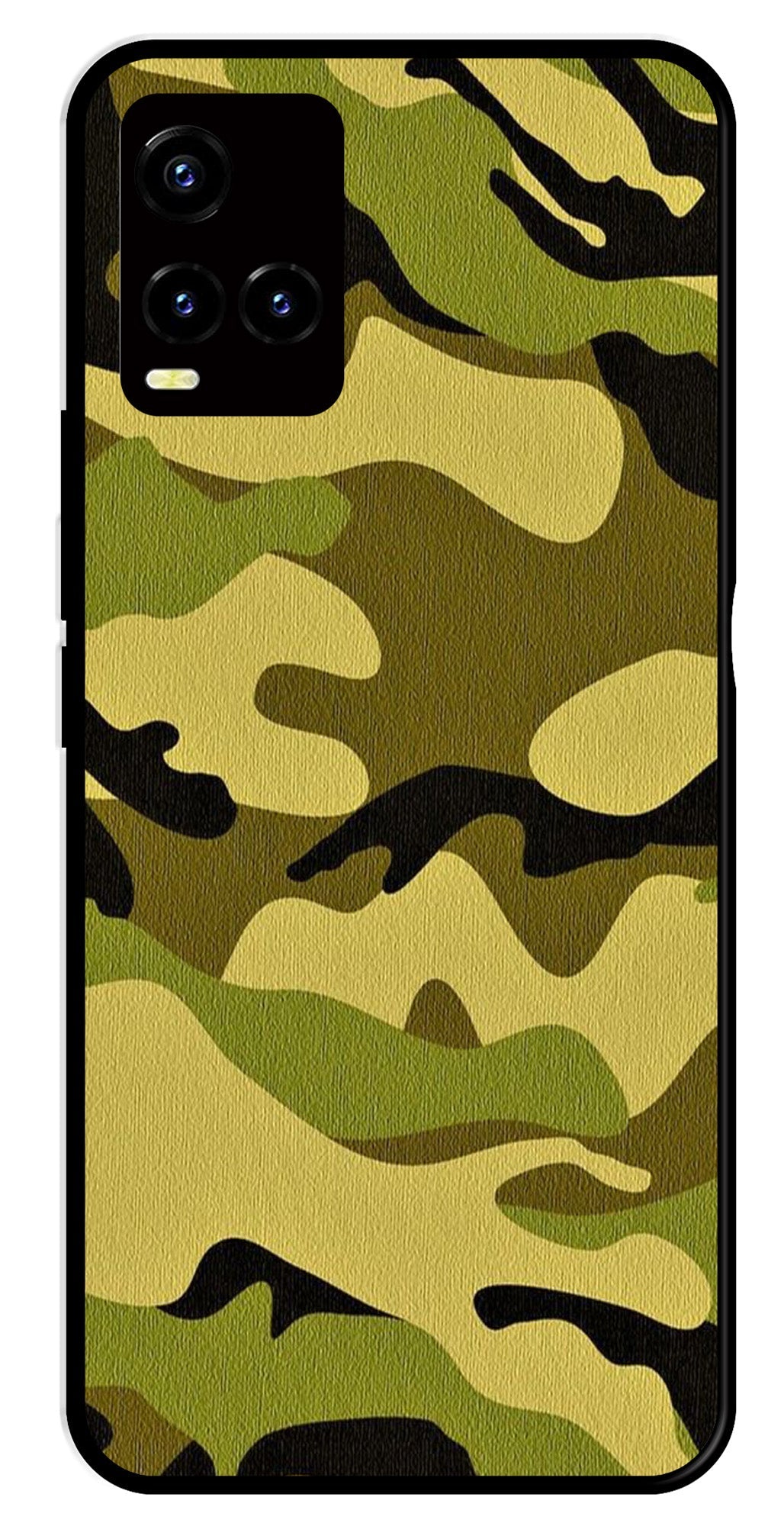 Army Pattern Metal Mobile Case for Vivo Y33s   (Design No -35)