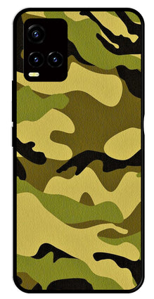 Army Pattern Metal Mobile Case for Vivo Y33s