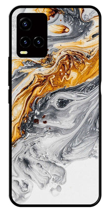 Marble Pattern Metal Mobile Case for Vivo Y33s