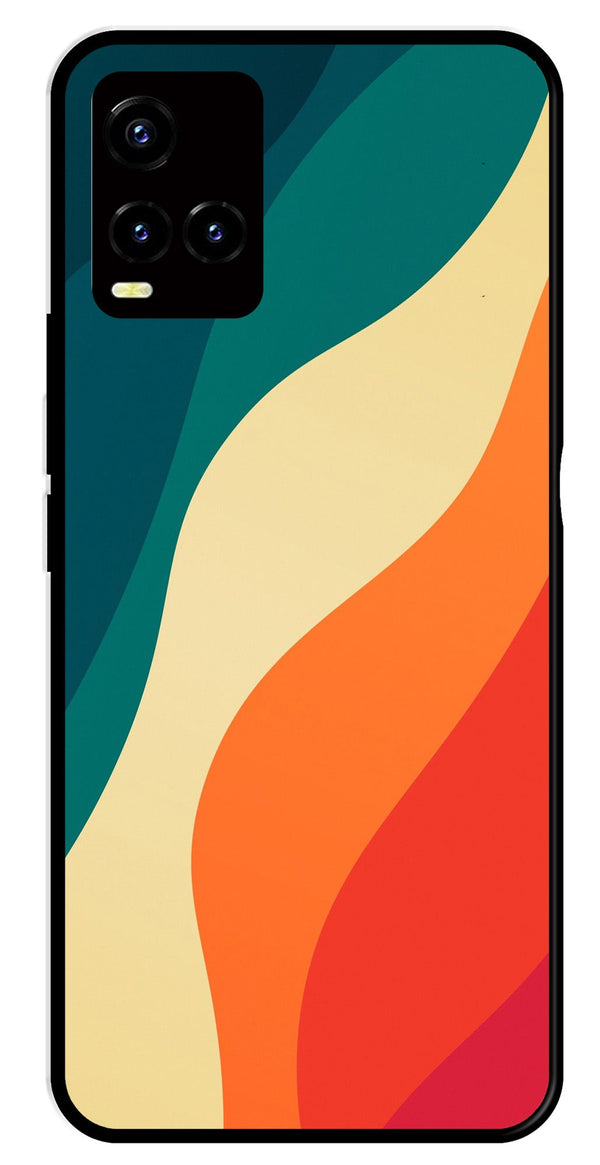 Muted Rainbow Metal Mobile Case for Vivo Y21   (Design No -39)