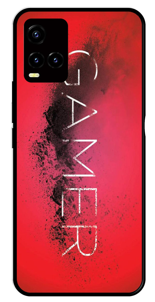 Gamer Pattern Metal Mobile Case for Vivo Y21   (Design No -41)