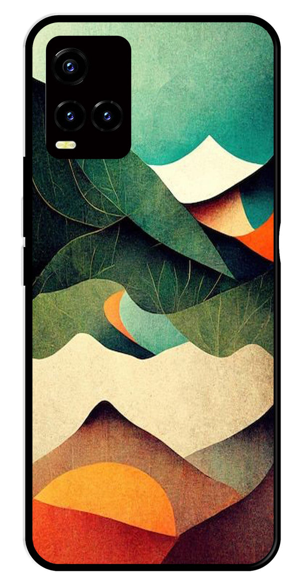 MultiColor Pattern Metal Mobile Case for Vivo Y21   (Design No -43)