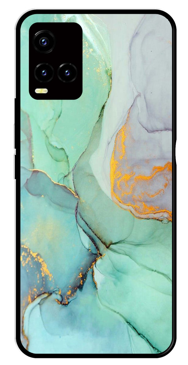 Marble Design Metal Mobile Case for Vivo Y33s   (Design No -46)