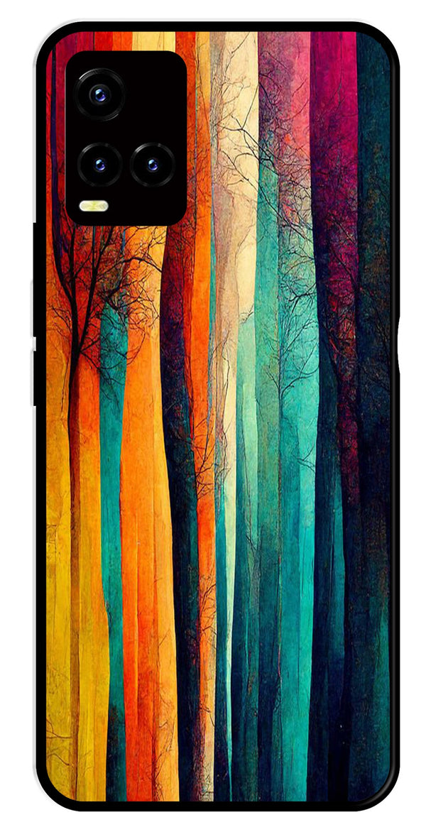 Modern Art Colorful Metal Mobile Case for Vivo Y21   (Design No -47)