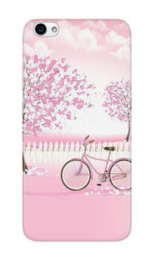 Pink Flowers Cycle Case for Vivo Y55/ Y55s  (Design - 102)
