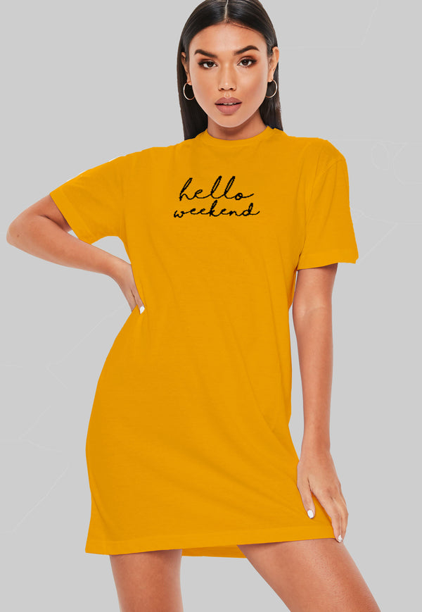 Hello Weekend T-Shirt Dress