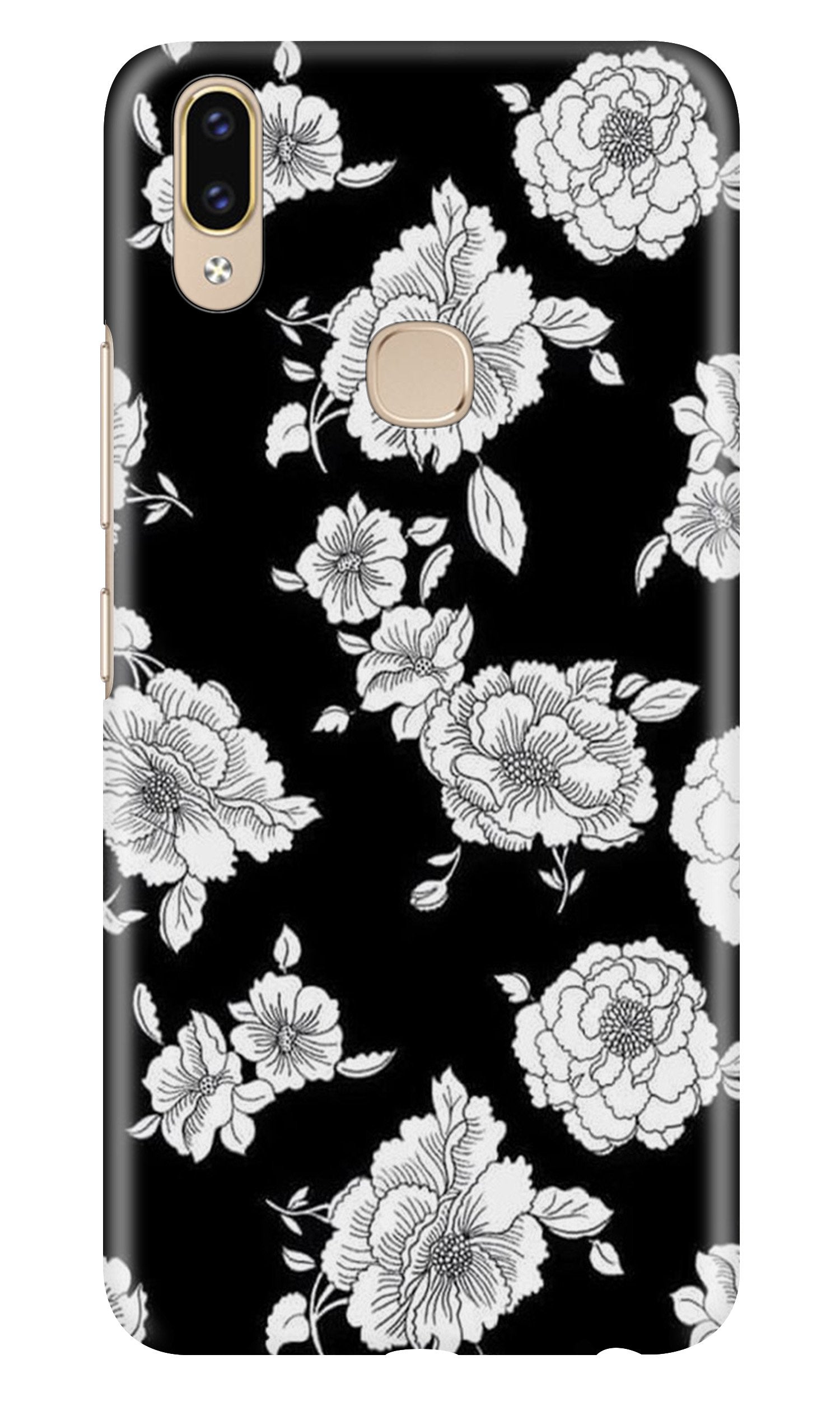 White flowers Black Background Case for Zenfone 5z