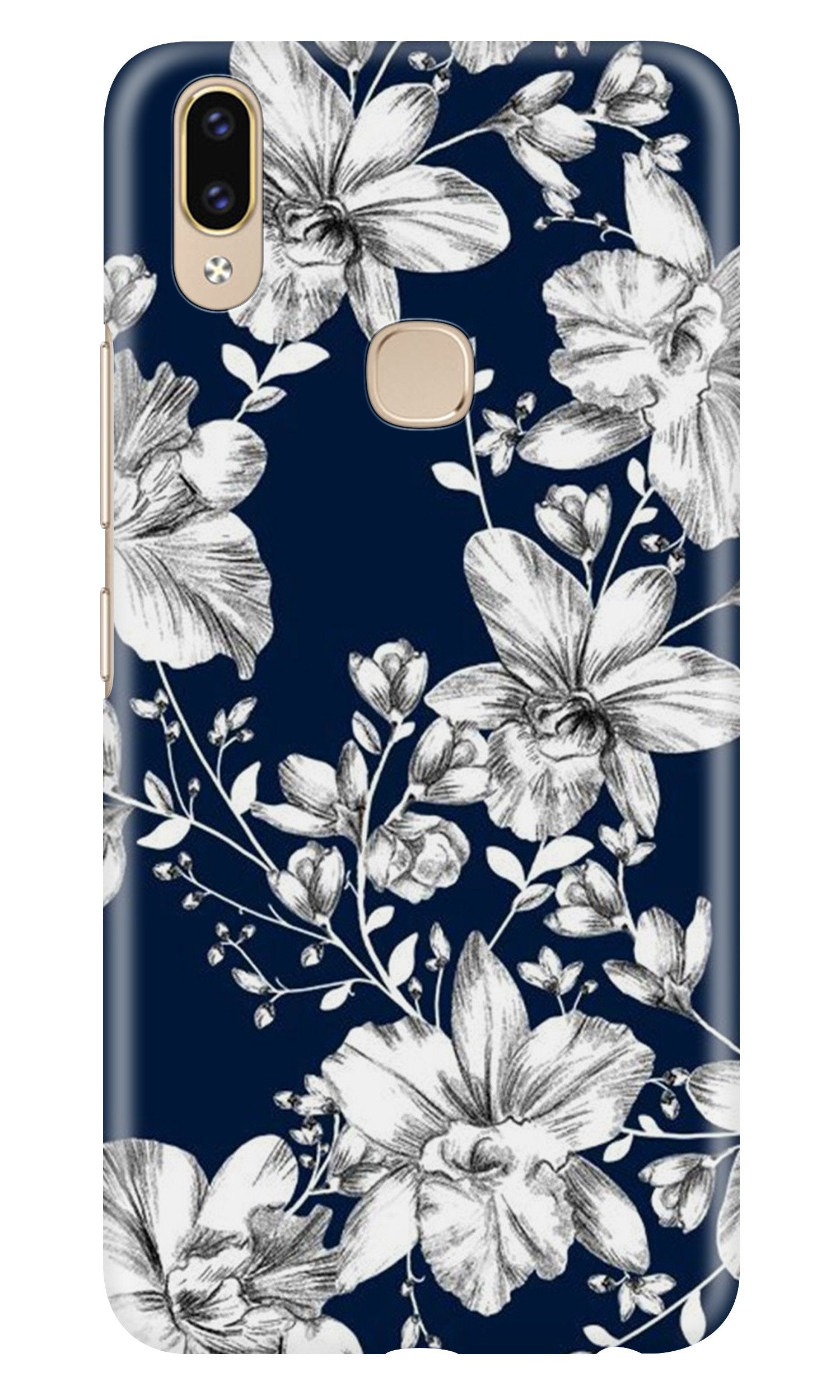 White flowers Blue Background Case for Zenfone 5z