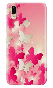 White Pick Butterflies Mobile Back Case for Zenfone 5z (Design - 28)