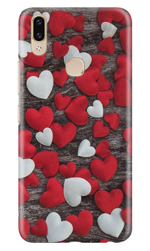 Red White Hearts Mobile Back Case for Zenfone 5z  (Design - 105)