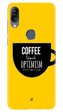 Coffee Optimism Mobile Back Case for Asus Zenfone Max Pro M2 (Design - 353)