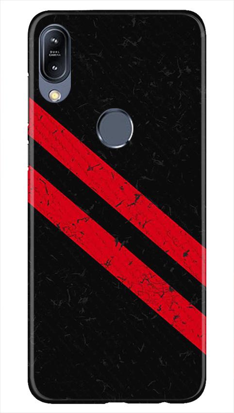Black Red Pattern Mobile Back Case for Asus Zenfone Max Pro M2 (Design - 373)
